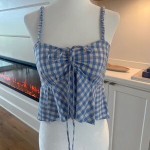 Together Blue Checkered Camisole Top